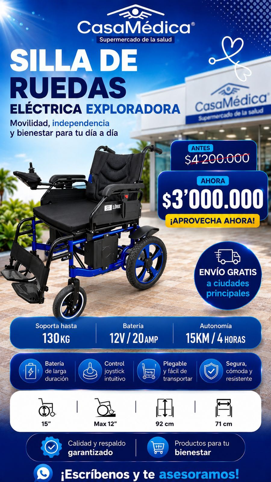 Silla de ruedas eléctrica CasaMédica