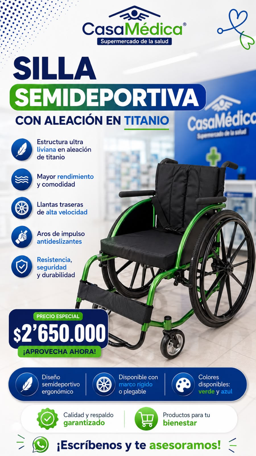 Silla Semideportiva Titanio (Verde)